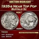 1935-s Buffalo Nickel Near Top Pop 5c ms66+ SEGS