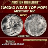 1942-d Mercury Dime Near Top Pop! 10c ms68 FSB SEGS