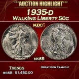 1935-d Walking Liberty Half Dollar 50c ms65 SEGS