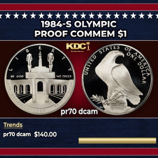 1984-s Olympic Proof Modern Commem Dollar $1 pr70 dcam SEGS