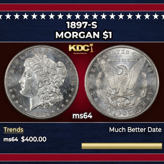 1897-s Morgan Dollar $1 Grades ms64