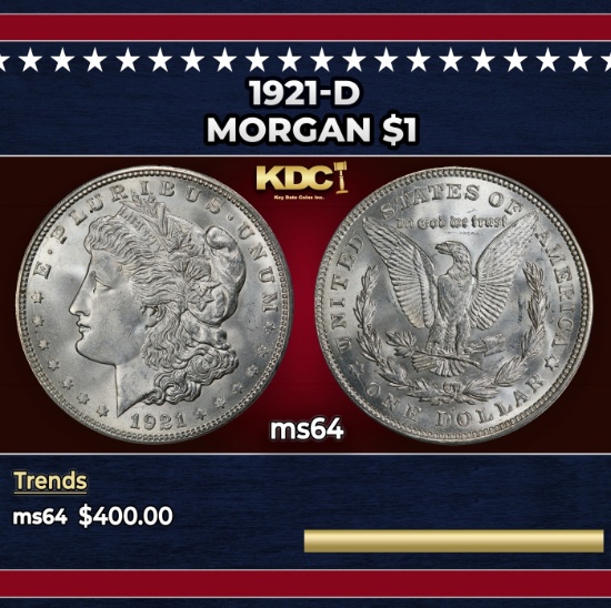 1921-d Morgan Dollar $1 Grades ms64