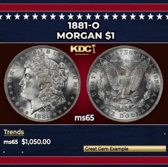 1881-o Morgan Dollar $1 ms65 SEGS