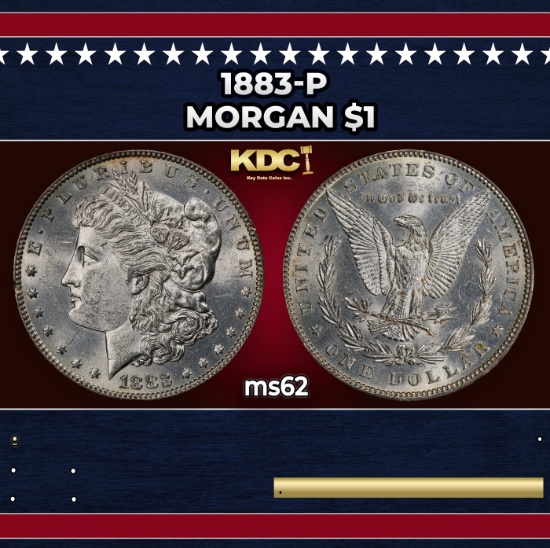1883-p Morgan Dollar $1 Grades ms62