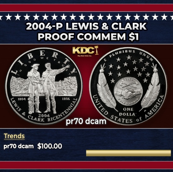 2004-P Lewis & Clark Proof Modern Commem Dollar $1 pr70 dcam SEGS