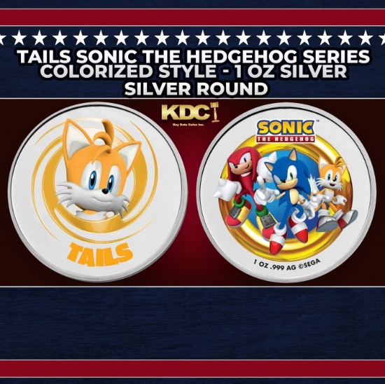 Tails Sonic The Hedgehog Series Colorized Style - 1 oz Silver Round Round
