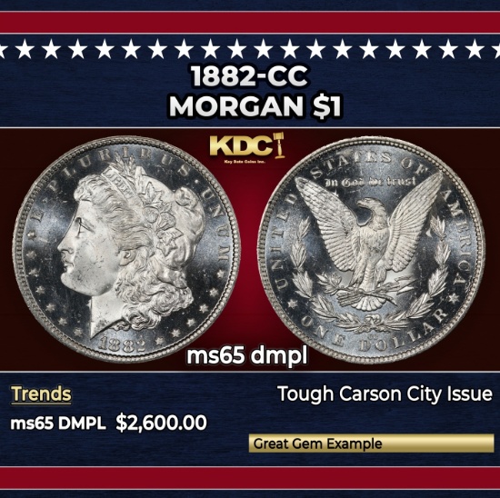 1882-cc Morgan Dollar $1 ms65 dmpl SEGS