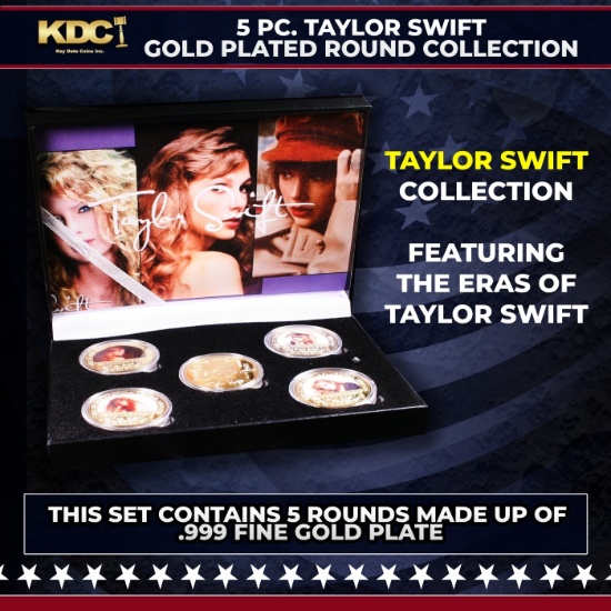 5 Coin Taylor Swift Gold Plated Round Collection