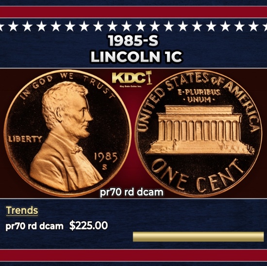 1985-s Proof Lincoln Cent 1c pr70 rd dcam SEGS