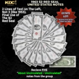 5x 1963 $2 Red Seal United States Note Grades AU/CU