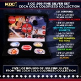 5 OZ .999 Fine Silver Set Coca Cola Colorized Collection