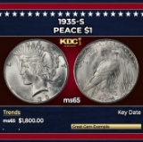 1935-s Peace Dollar $1 ms65 SEGS