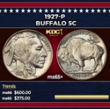 1927-p Buffalo Nickel 5c Grades ms65+