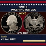 1990-s Proof Washington Quarter 25c pr70 dcam SEGS