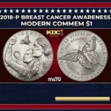 2018-p Breast Cancer Awareness Modern Commem Dollar $1 ms70 SEGS