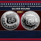 Get Your Kicks Route 66 Style - 1 oz Silver Round Round