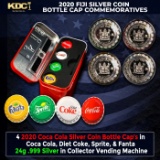 2020 4 Silver Coin Botte Cap Ser Coca Cola, Diet Coke, Sprite, Fanta Commerative Coin 24g .999 Silve