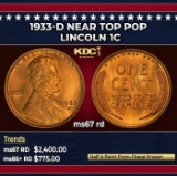 1933-d Lincoln Cent Near Top Pop 1c ms67 rd SEGS