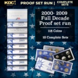 2000-2009 Full Decade Proof Set Run - 118 Coins, 10 Complete Sets