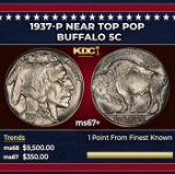 1937-p Buffalo Nickel Near Top Pop 5c ms67+ SEGS