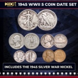 1945 WWII 5 Coin Date Set
