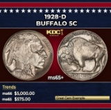 1928-d Buffalo Nickel 5c ms65+ SEGS