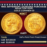 1903 Jefferson Louisiana Purchase Gold Commem Dollar Near Top Pop! 1 ms67+ SEGS
