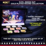 12 Coin Disney Pixar Inside Out Gold Plated Round Collection