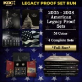 2005-2008 Full Run of US Mint American Legacy Proof Sets - 56 Coins Total, 4 Complete Sets Over 6 oz