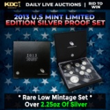RARE 2013 United States Mint Limited Edition Silver Proof Set 8 coins, Over 2.25oz Of Silver low min