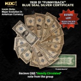 1x 1928 $1 Funnyback Blue Seal Silver Certificate Heavily Circulated