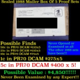 Original sealed box 5- 1988 United States Mint Proof Sets.