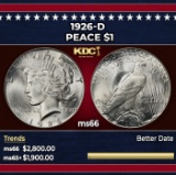 1926-d Peace Dollar $1 ms66 SEGS