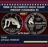 1996-p Olympics High Jump Proof Modern Commem Dollar $1 pr70 dcam SEGS