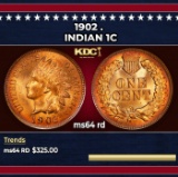 1902 Indian Cent . 1c Grades ms64 rd