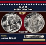 1941-d Mercury Dime 10c ms67 fsb SEGS