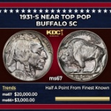 1931-s Buffalo Nickel Near Top Pop 5c ms67 SEGS
