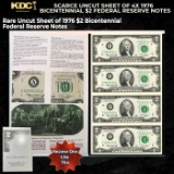 Scarce Uncut Sheet of 4x 2006 $1 Federal Reserve Notes In BeP Folder