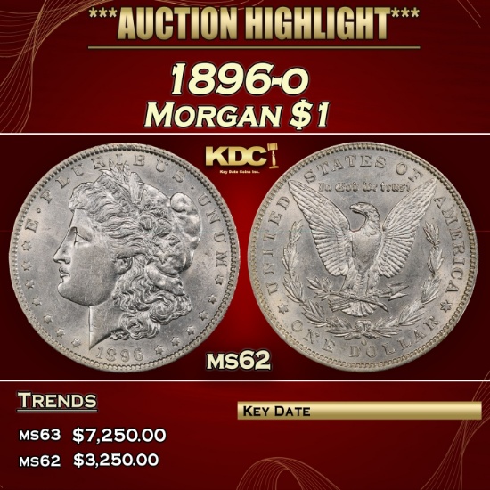 1896-o Morgan Dollar $1 ms62 USCG