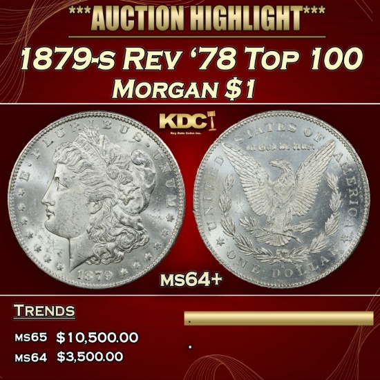 1879-s Rev '78 Top 100 Morgan Dollar $1 ms64+ SEGS
