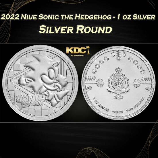 2022 Niue Sonic the Hedgehog - 1 oz Silver Round Round