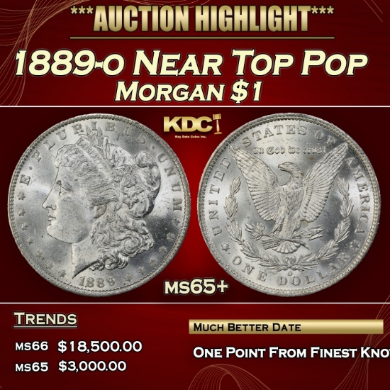 1889-o Morgan Dollar Near Top Pop $1 ms65+ SEGS