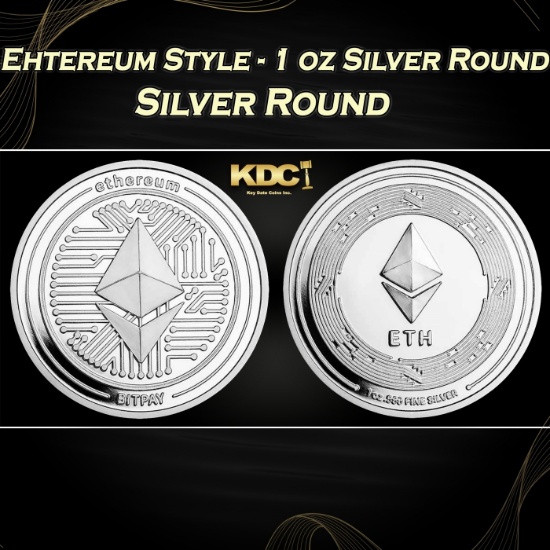 Ehtereum Style - 1 oz Silver Round Round