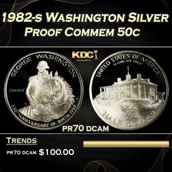 1982-s Washington Proof Modern Commem Half Dollar Silver 50c pr70 dcam SEGS