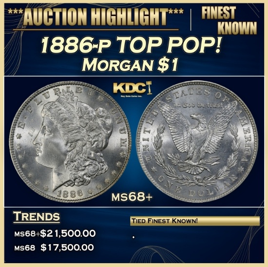 1886-p Morgan Dollar TOP POP! $1 ms68+ SEGS