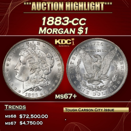 1883-cc Morgan Dollar $1 ms67+ SEGS