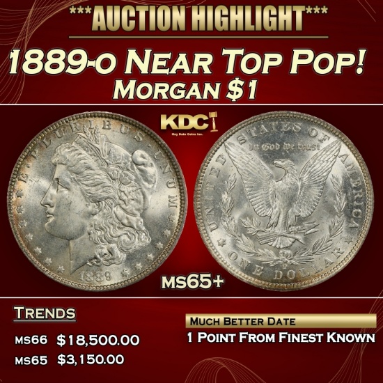 1889-o Morgan Dollar Near Top Pop! $1 ms65+ SEGS