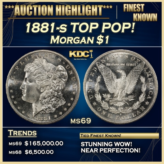 1881-s Morgan Dollar TOP POP! $1 ms69 SEGS