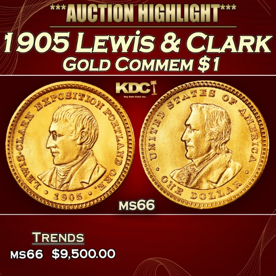 1905 Lewis & Clark Gold Commem Dollar 1 ms66 SEGS