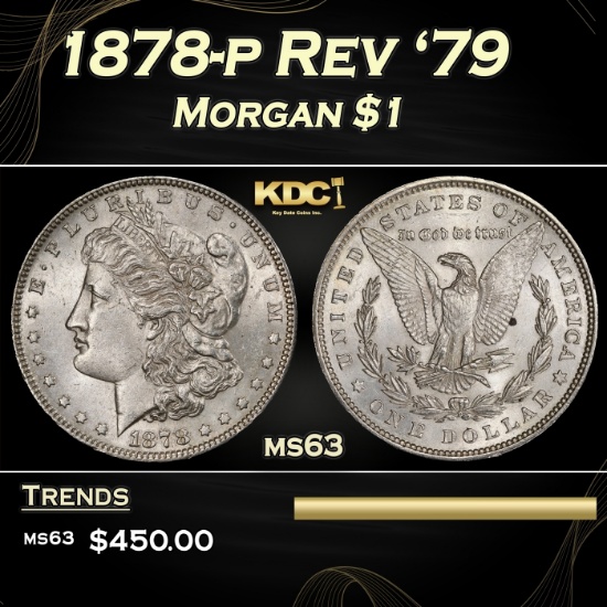 1878-p Rev '79 Morgan Dollar $1 Grades ms63